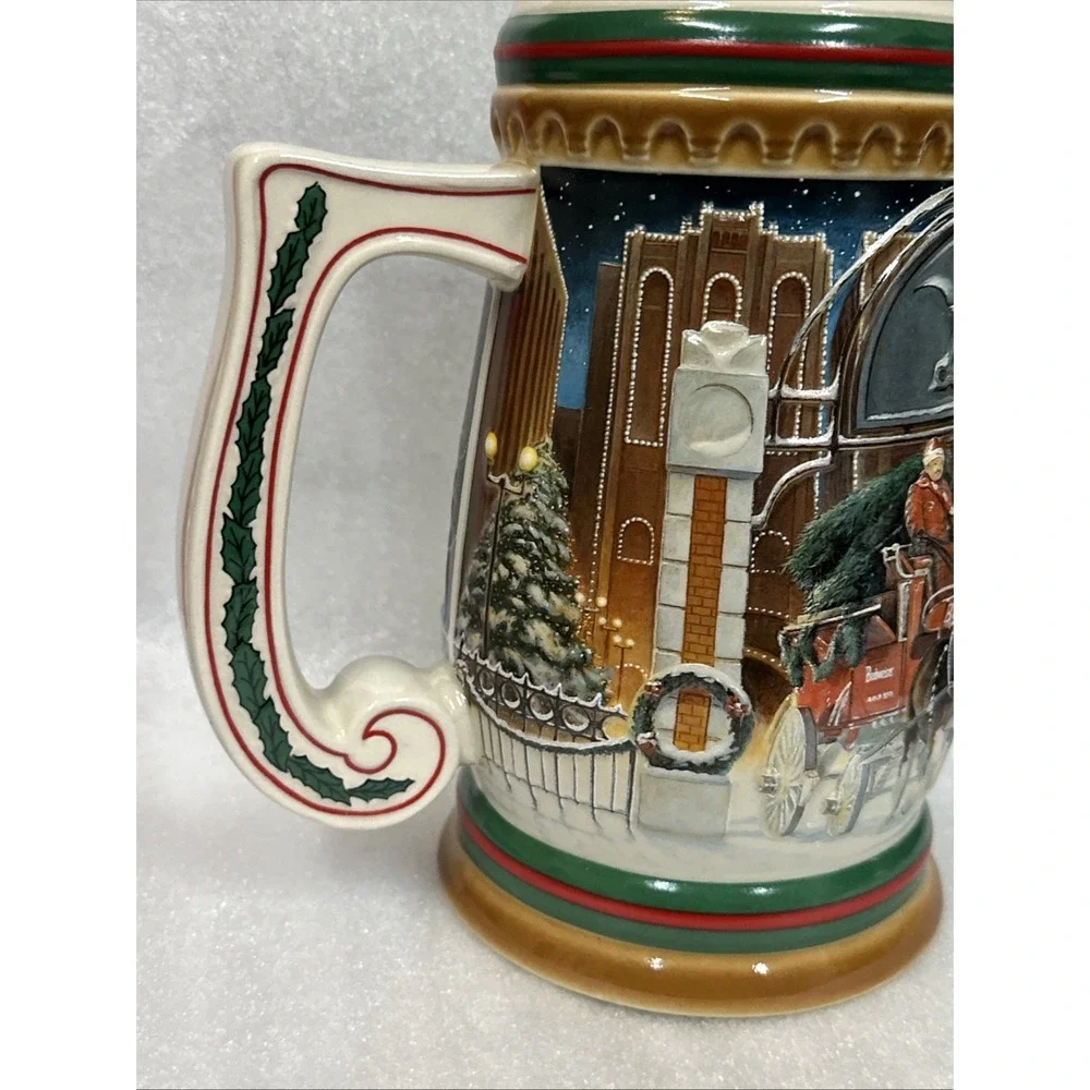 1997‎ Budweiser Holiday Stein Home For The Holidays Ceramic Collectible